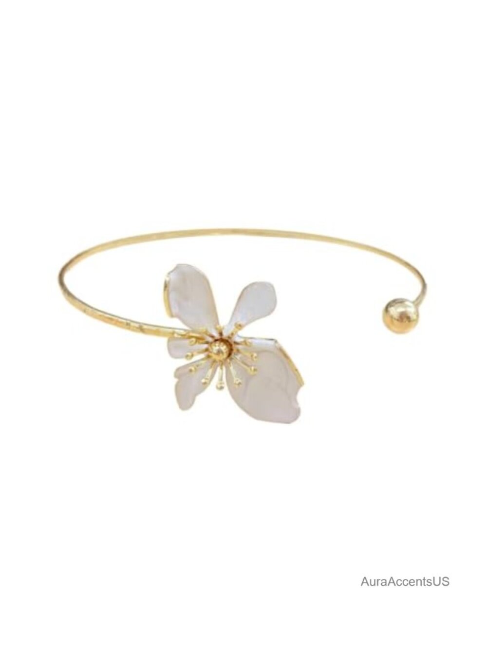 Enamel Flower Open Necklace Asymmetrical Adjustable Choker